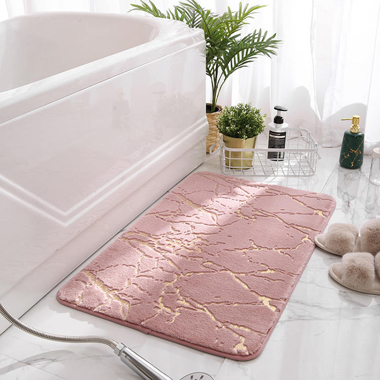 Faux kanin pels+guld folie badmåtte
